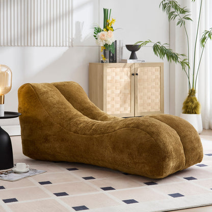 Brown Polyester Bean Bag Sofa for Relaxing Bedroom Media