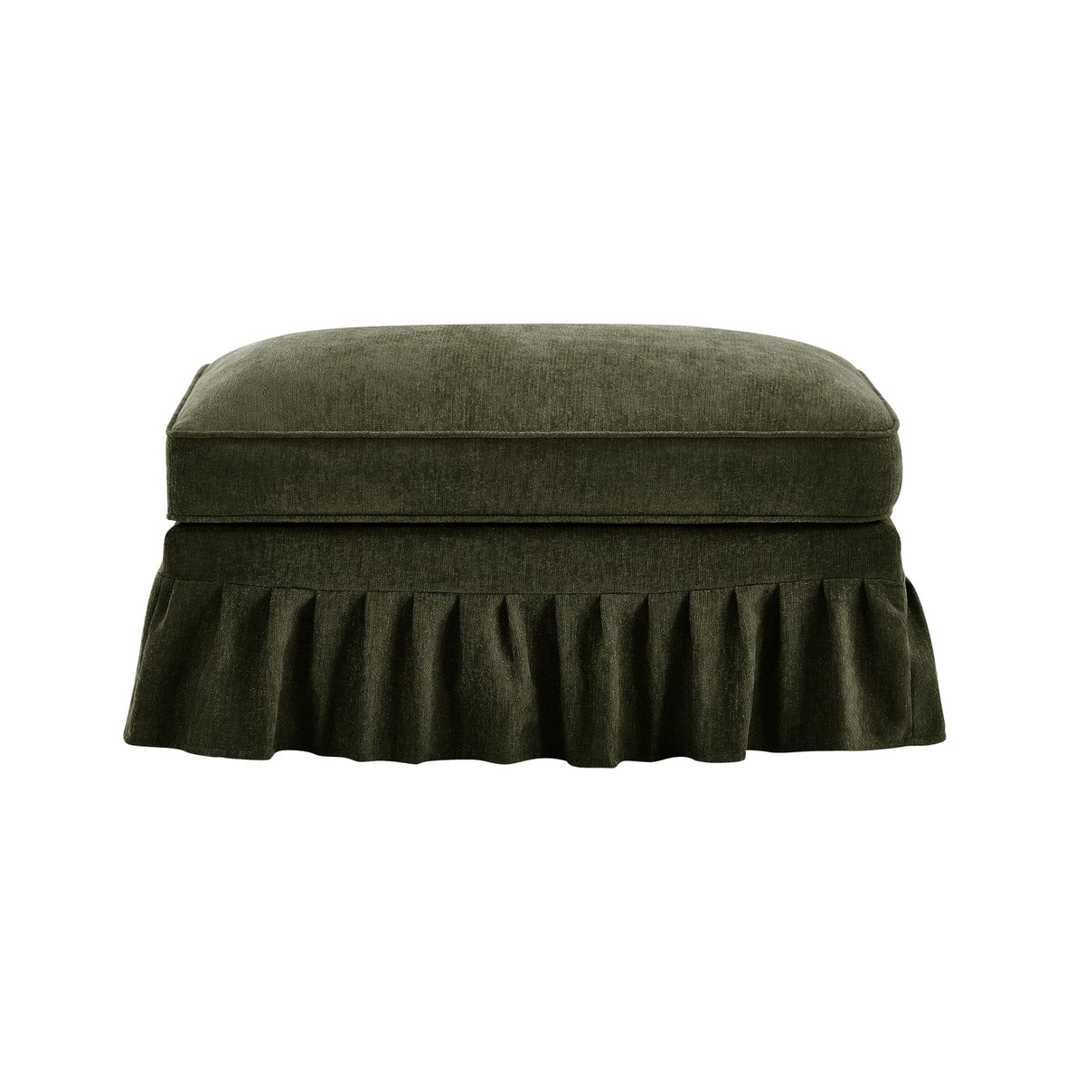 Green Chenille Ottoman - 35.4" Size