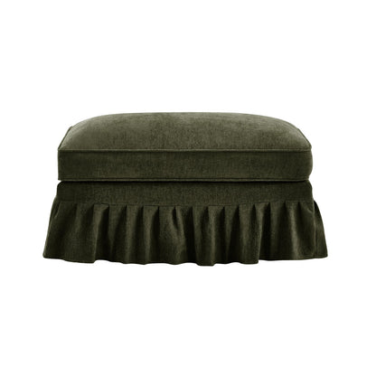 Green Chenille Ottoman - 35.4" Size