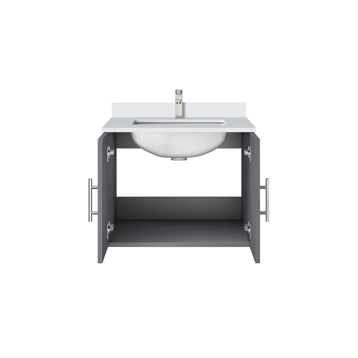 Dark Grey Bathroom Vanity with Quartz Top