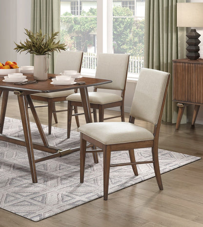 4-Person Brown Wood Dining Table Set