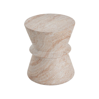 Beige Concrete Side Table - Outdoor Patio Table