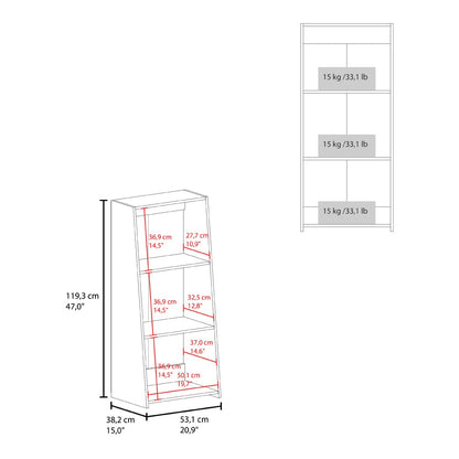 Black Engineered Wood Bookshelf - 3 Shelves
