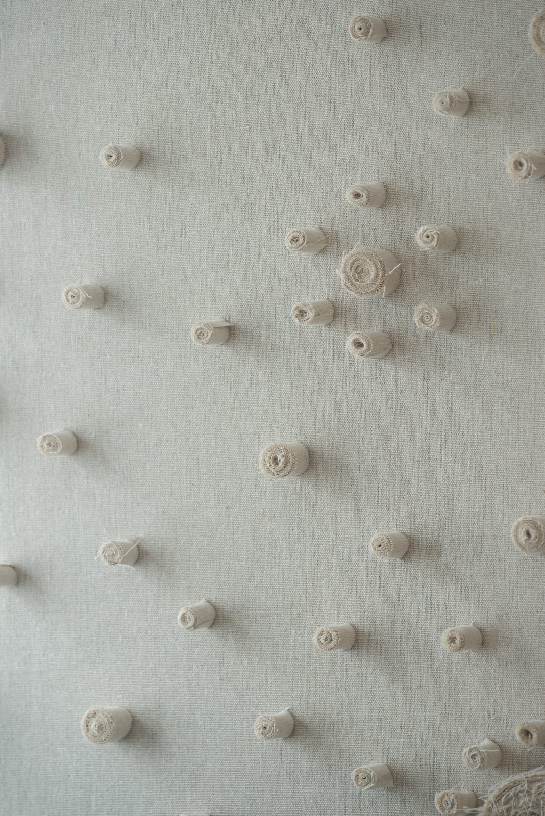Beige Linen Shadowbox Wall Art in Acrylic for Bedroom Decor
