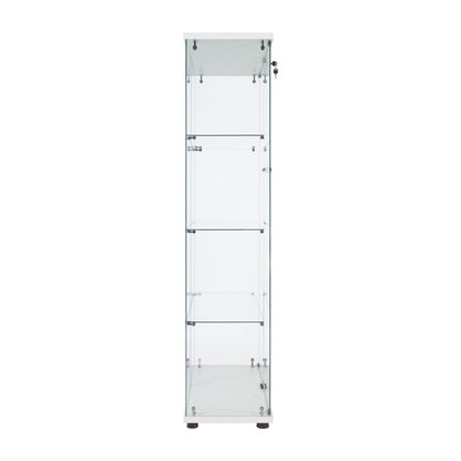 LED Glass Cabinet Display Case - 4 Shelves Black