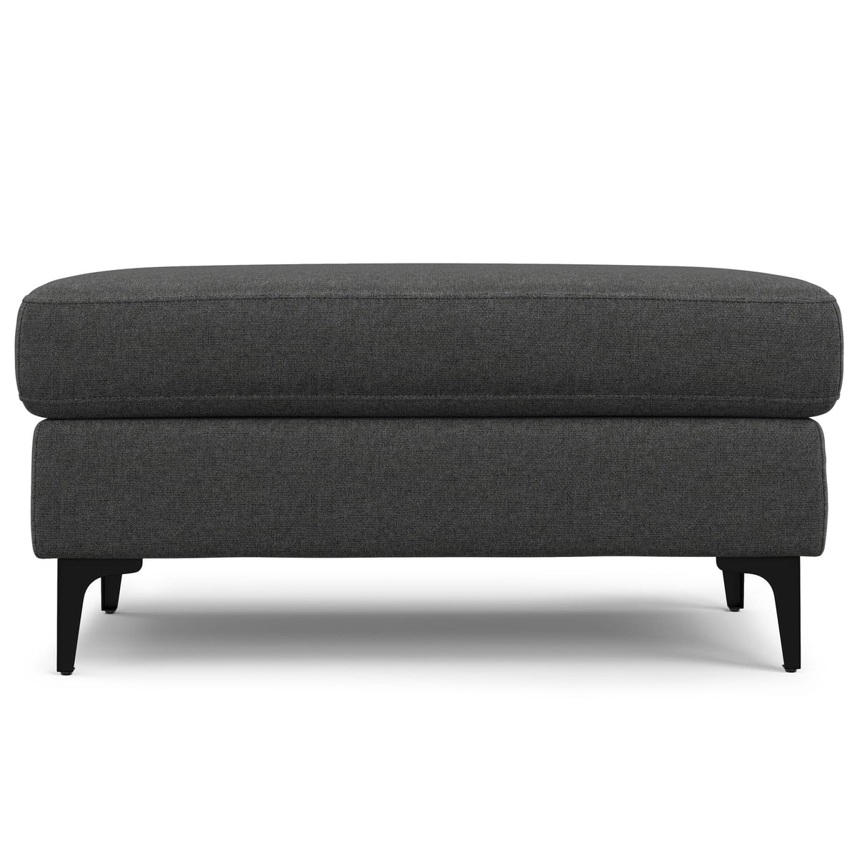 Mid-Century Gray Ottoman - Comfortable Storage Accent