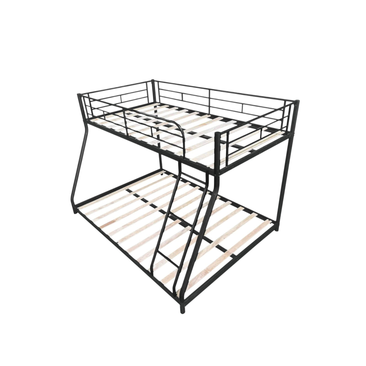 Full Size Bunk Bed with Twin Over Twin Metal Frame - Black