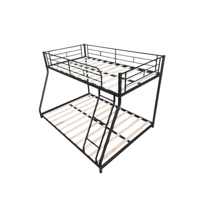 Full Size Bunk Bed with Twin Over Twin Metal Frame - Black