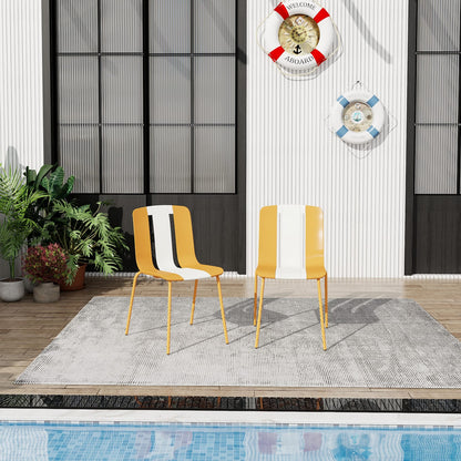 Beige Tropical Orange White Patio Chairs 4 Pack Outdoor Seating