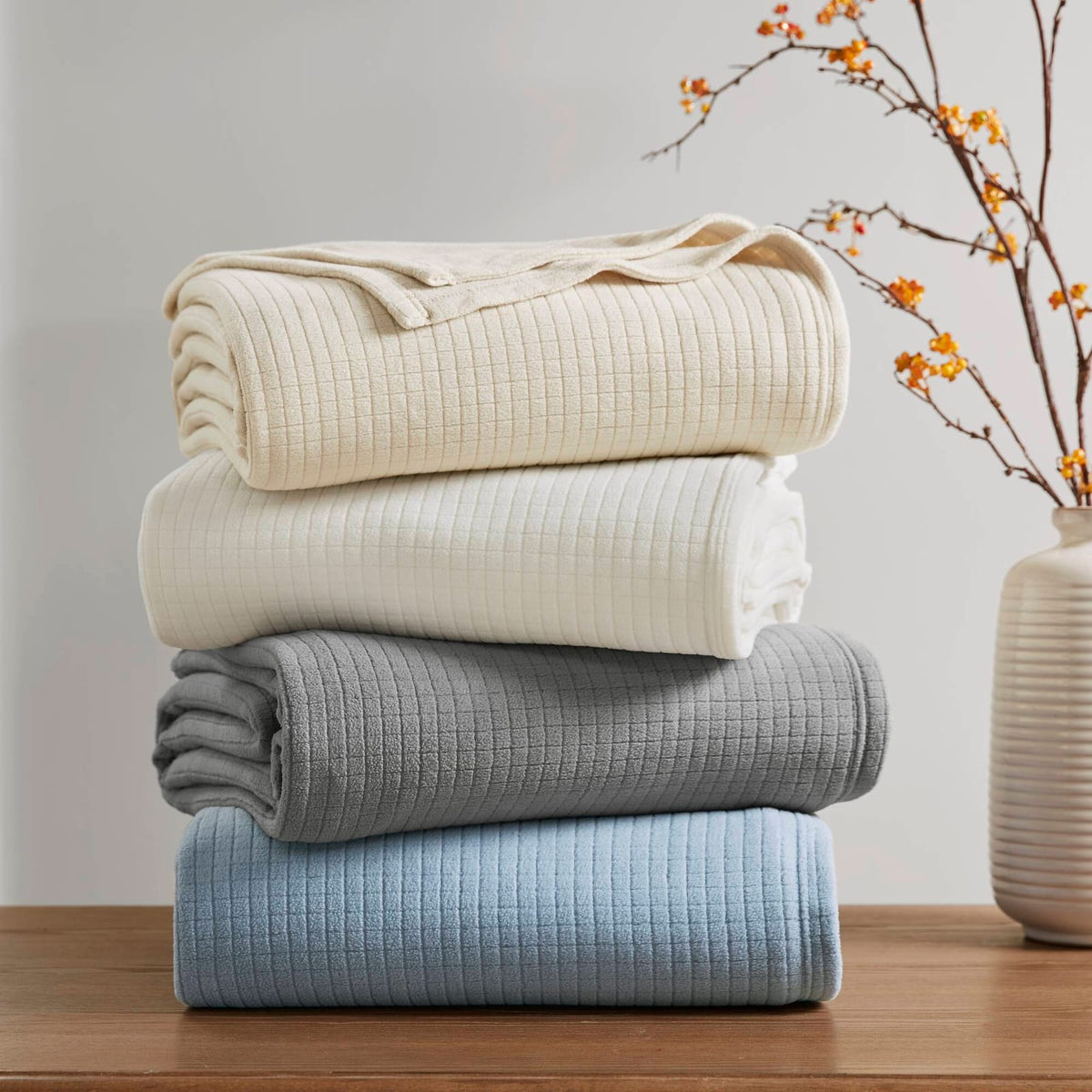 Taupe Polyester Throw Blanket - 90" x 90"