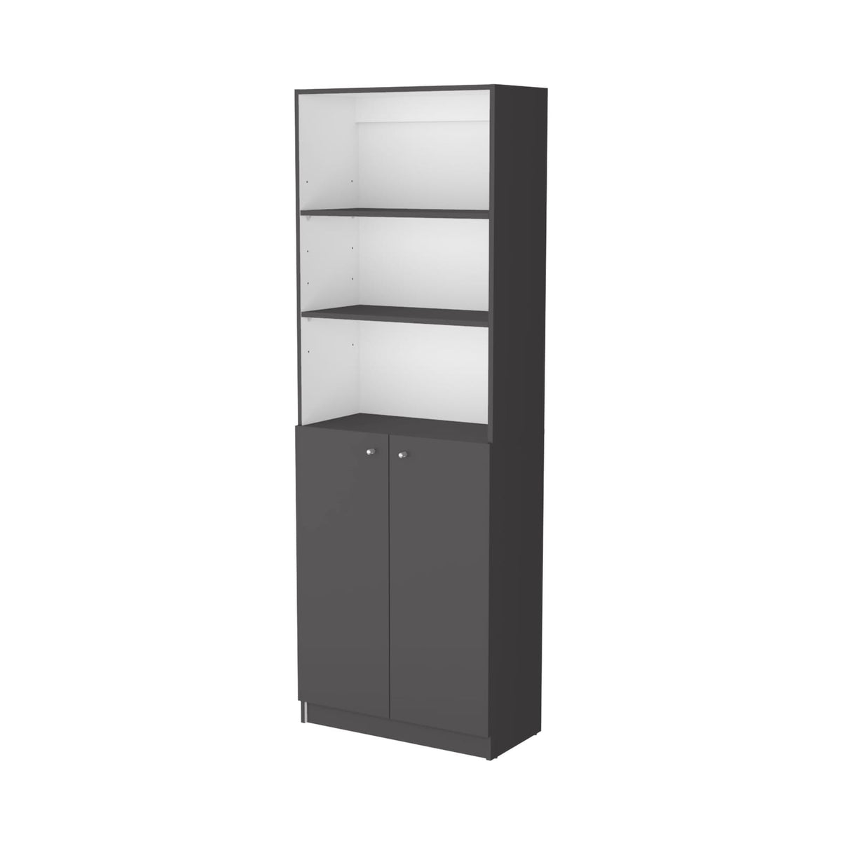 Sutton 2-Door Bookcase - Storage & Multi-Level Shelves