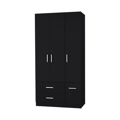 Wenge 4-Door Melamine Dresser - Bedroom Storage