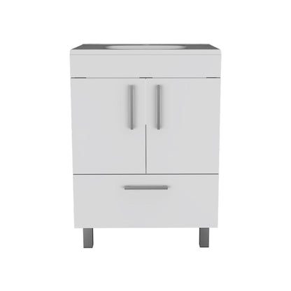 White Bathroom Vanity with Storage Cabinet