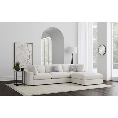 120" Beige Upholstered L-Shaped Sectional Sofa - 4 Seats for Living Room