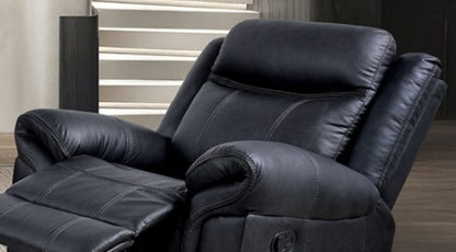 Transitional Black Leather Glider Recliner - Primary Living Space