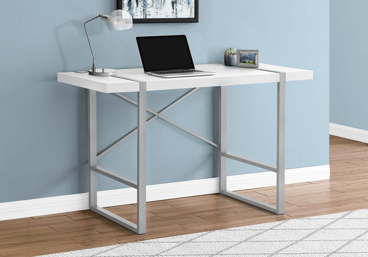 White Particle Board Industrial Desk for Workspace and Home Office