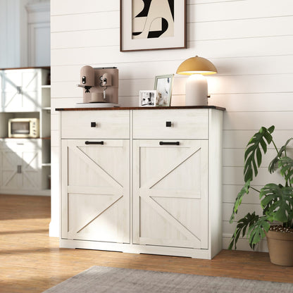 Farmhouse Trash Cabinet - 20 Gallon Capacity, Hidden Storage