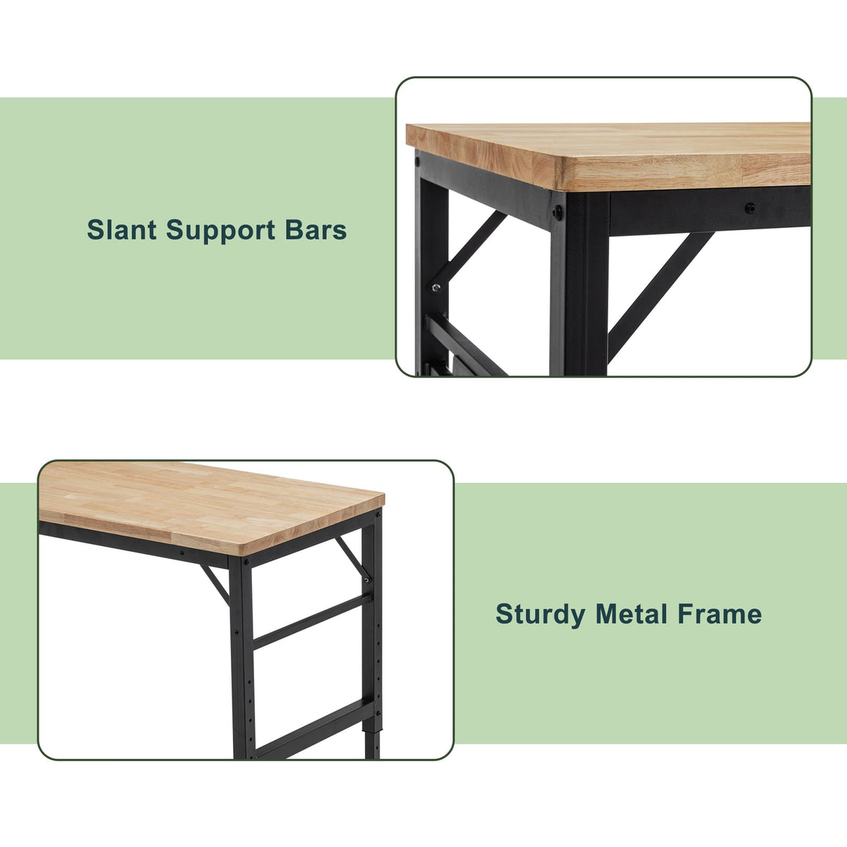 60" Adjustable Height Workbench with Power Outlets