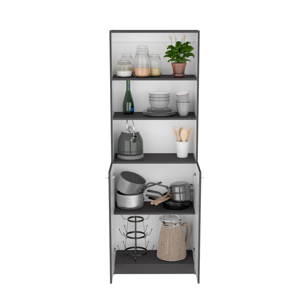 Multicolor Particle Board Bookcase Set - 8 Shelves, 42" Wide for Living Room