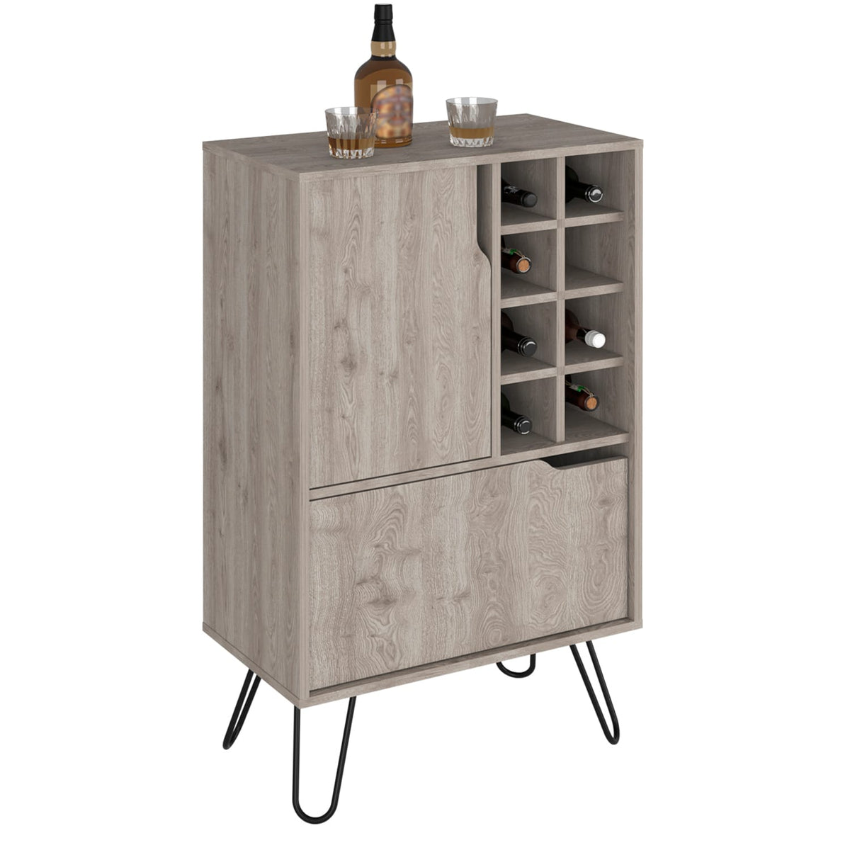 Light Gray Kitchen Island with Shelves - 13.3 x 23.9 x 40.9", Storage Cart