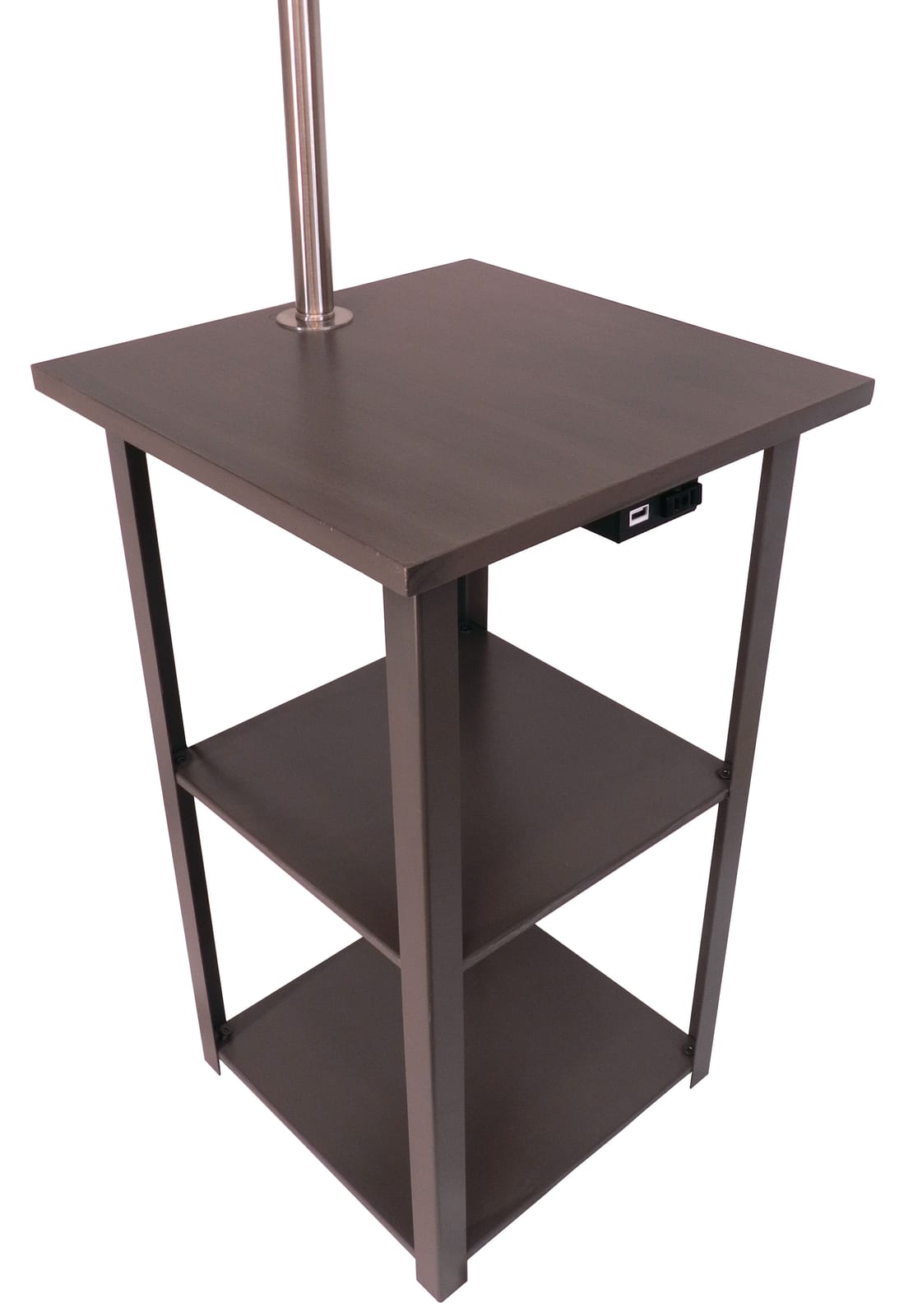 58 Inch Brown Mix Metal Sofa Side Table Lamp