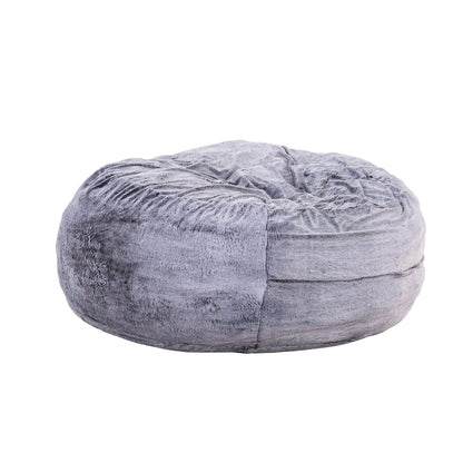 Modern Round Bean Bag Chair - Purple Memory Foam, 5 Foot Diameter