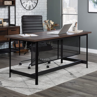 Industrial Brown Executive Desk for Home Office Productivity
