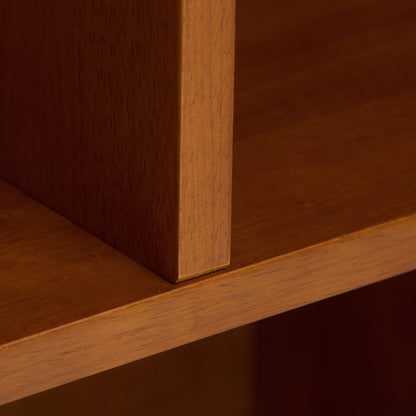 Light Brown Wood Bookcase - 6 Shelf Storage Unit for Home Office