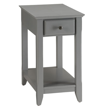 Grey Rectangular Accent Table with Storage