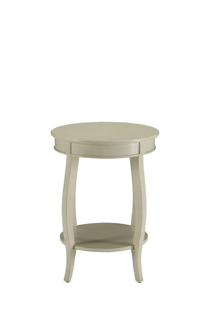 Antique White Accent Table with Storage Shelf for Living Room
