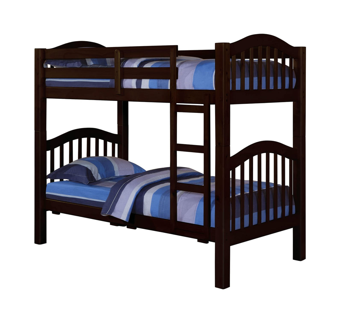 Espresso Twin Over Twin Bunk Bed for Bedrooms