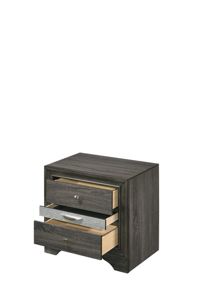 Gray Synthetic Wood Nightstand - 17"W x 26"H for Bedroom