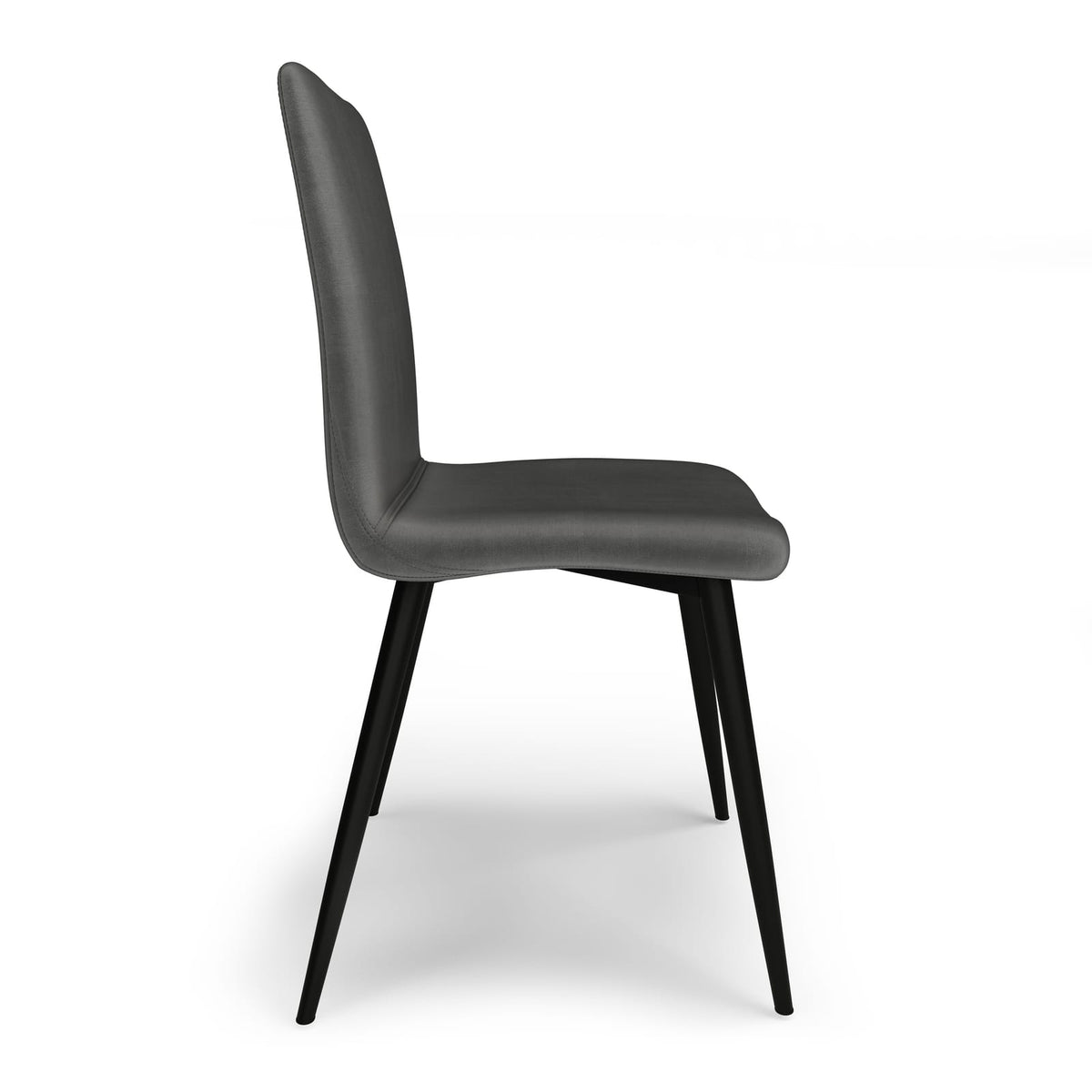 Dark Gray Wood Dining Chairs - Set of 2