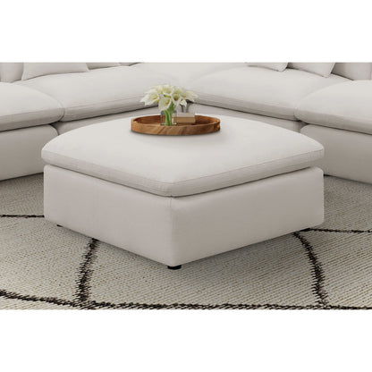 Ivory Square Upholstered Ottoman - 40" x 38" for Living Room