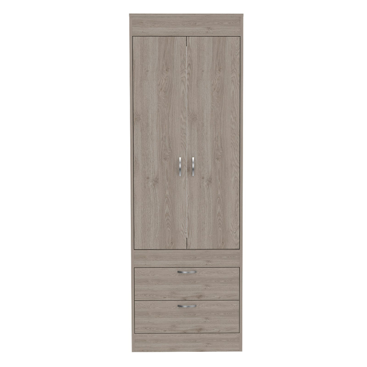Light Gray Bedroom Dresser with Hanging Rod - 70.4" Tall