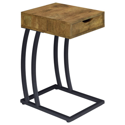Antique Nutmeg Accent Table - Brown Wood Desk with USB Ports