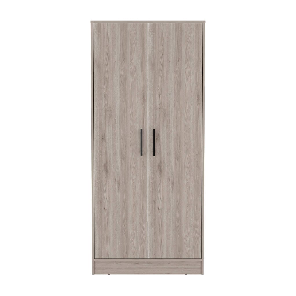 71" Light Gray Bedroom Dresser with Hanging Rod