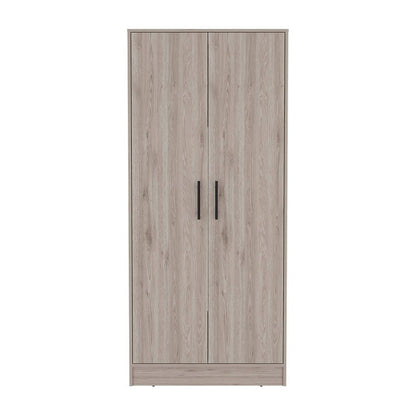 71" Light Gray Bedroom Dresser with Hanging Rod