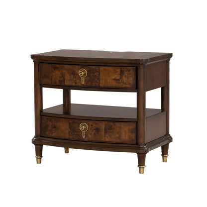 Traditional Cherry Nightstand with USB - Bedroom Storage