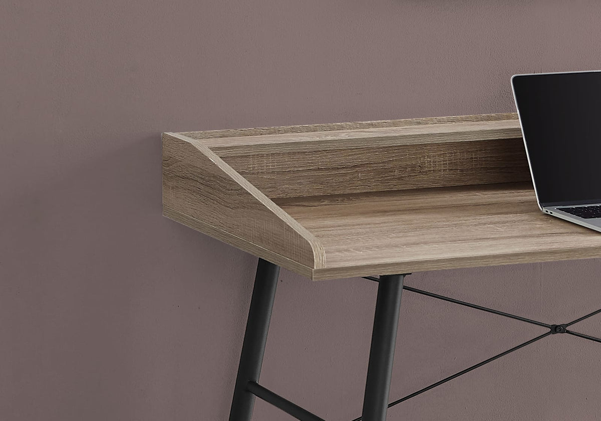 Taupe Computer Desk with Hutch - 48" L Workstation