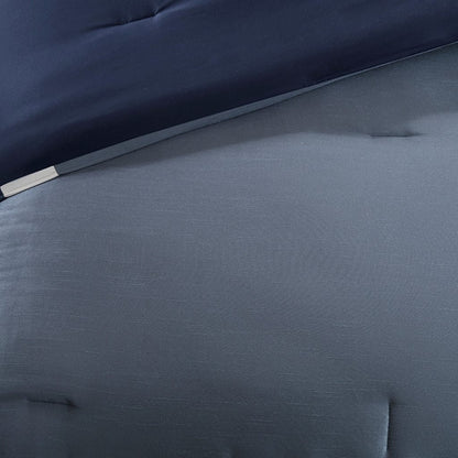 Navy King Comforter Set - 7 Piece Hotel Style