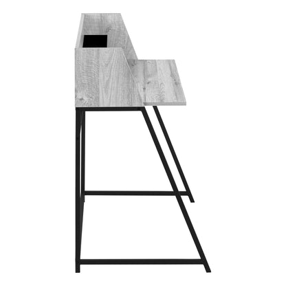 Grey Computer Desk with Hutch - Home Office Storage