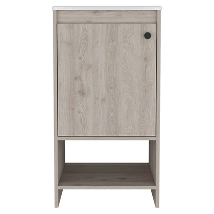 Light Gray Bathroom Vanity - 17.7" W x 17.7" D