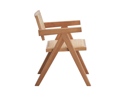 Natural Rattan Patio Arm Chairs Set for Garden and Porch Seating