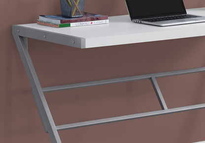 White Z-Shaped Computer Desk - Home Office Storage