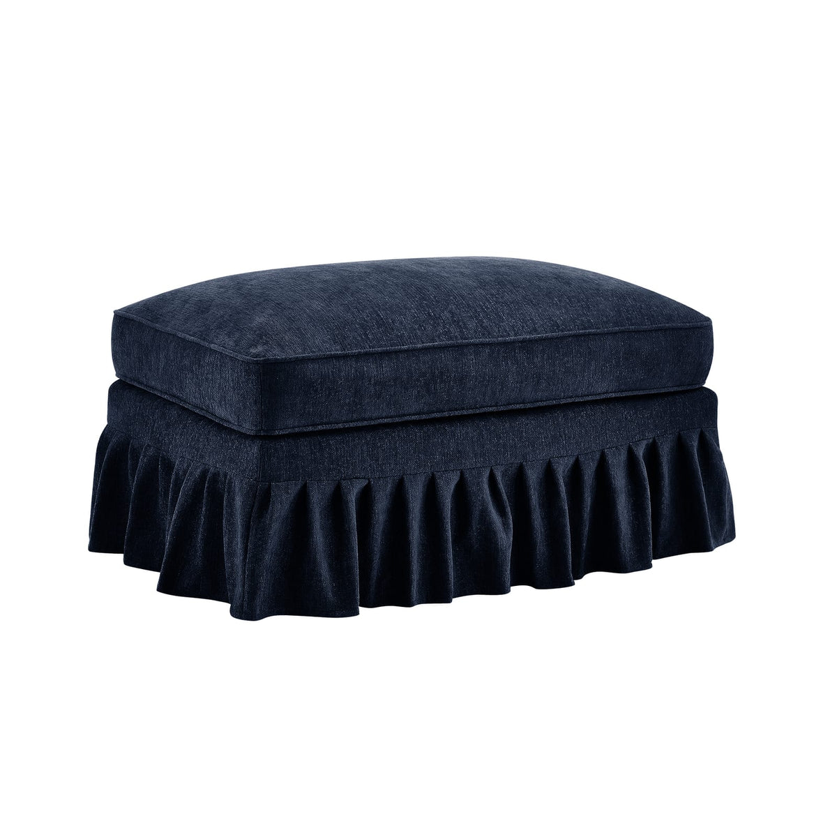 Blue Chenille Ottoman - 35.4" Sofa Ottoman
