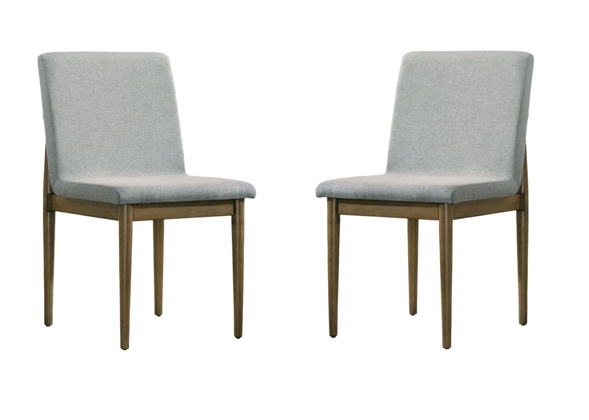 Natural Grey Dining Chairs Set of 2 - Mid-Century Modern Style