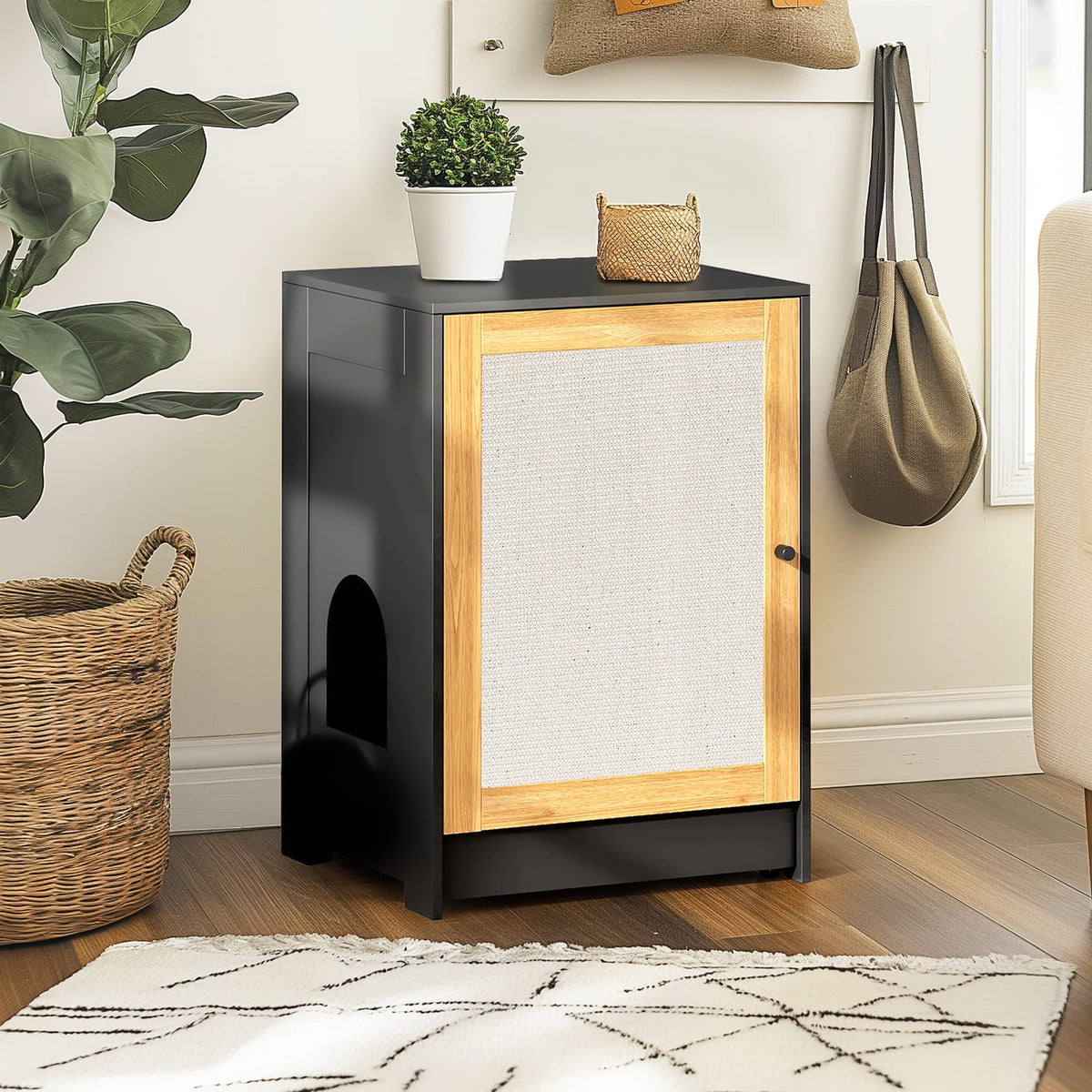 Hidden Cat Litter Box Enclosure - Black