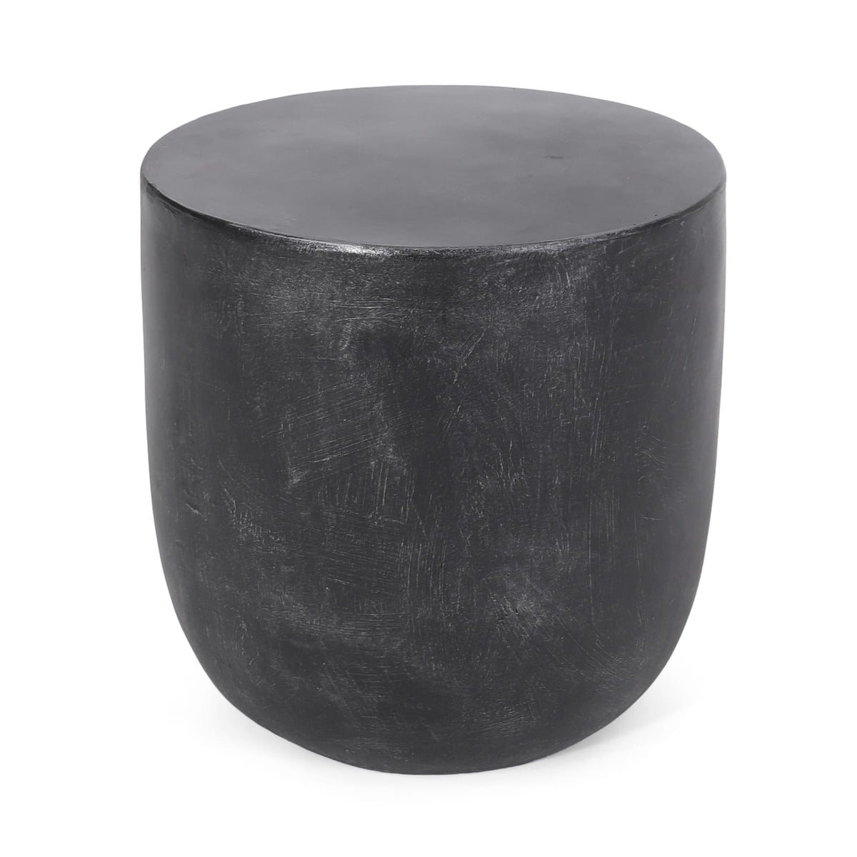 Lightweight Concrete Outdoor Side Table - Matte Black