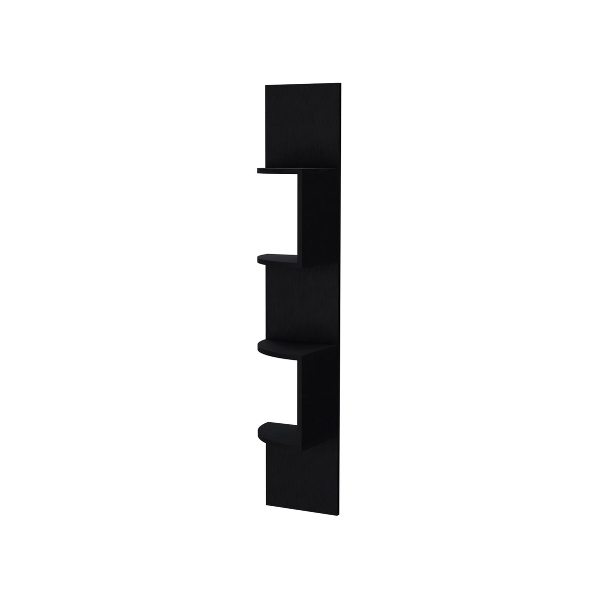 Wenge Floating Shelves - 4 Tier Display Unit for Living Room